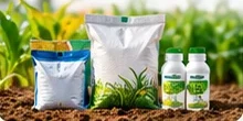 Seed and crop protection packs on farm soil