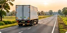 Delivery truck on a rural road