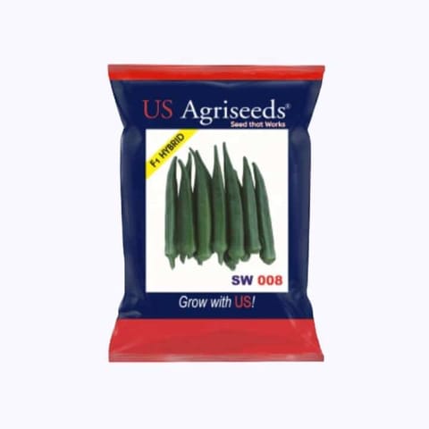 US Agriseeds SW 008 Okra Seeds - 100 gms