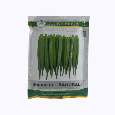Lucky Bahubali F1 Hybrid Okra Seeds - 100 gm