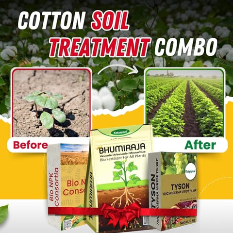 Katyayani Cotton Soil Treatment Combo – (NPK Consortia, Bhumiraja, Tyson)