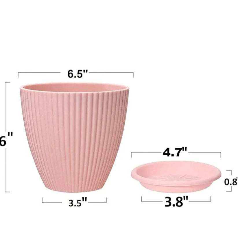 Plastic Flower Pot with Bottom Tray – thumb