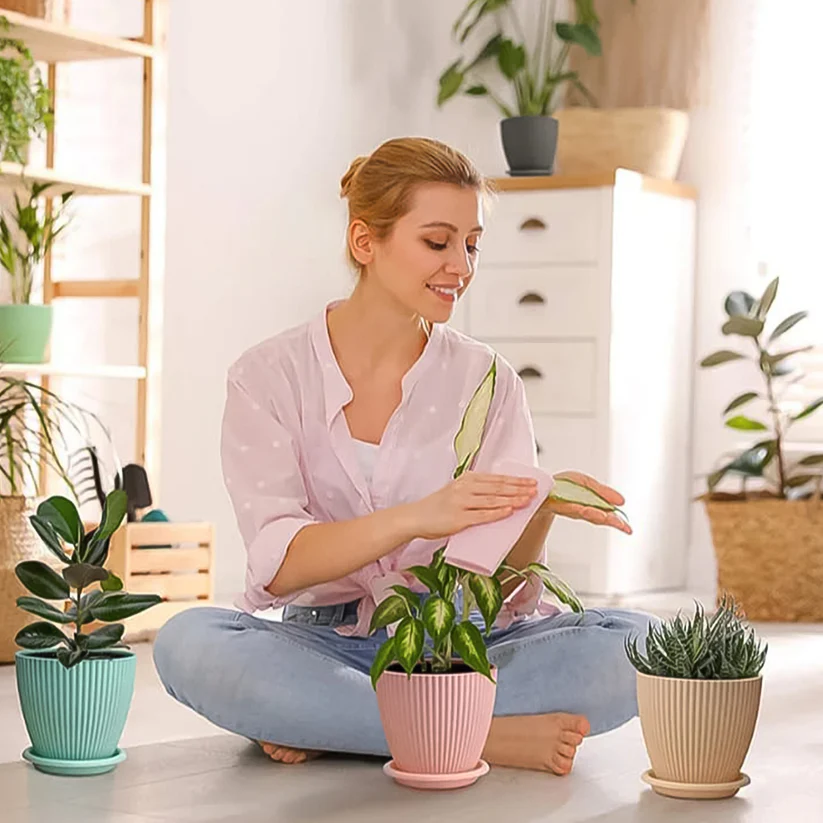 Plastic Flower Pot with Bottom Tray – thumb