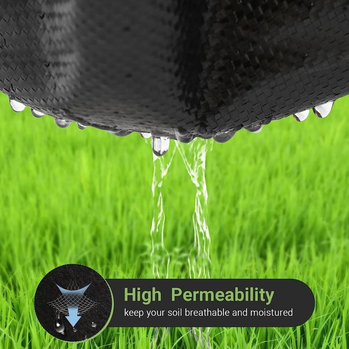 Singhal Weed Control Barrier Sheet – 100 GSM Landscape Fabric (0.60m x 50m) – thumb