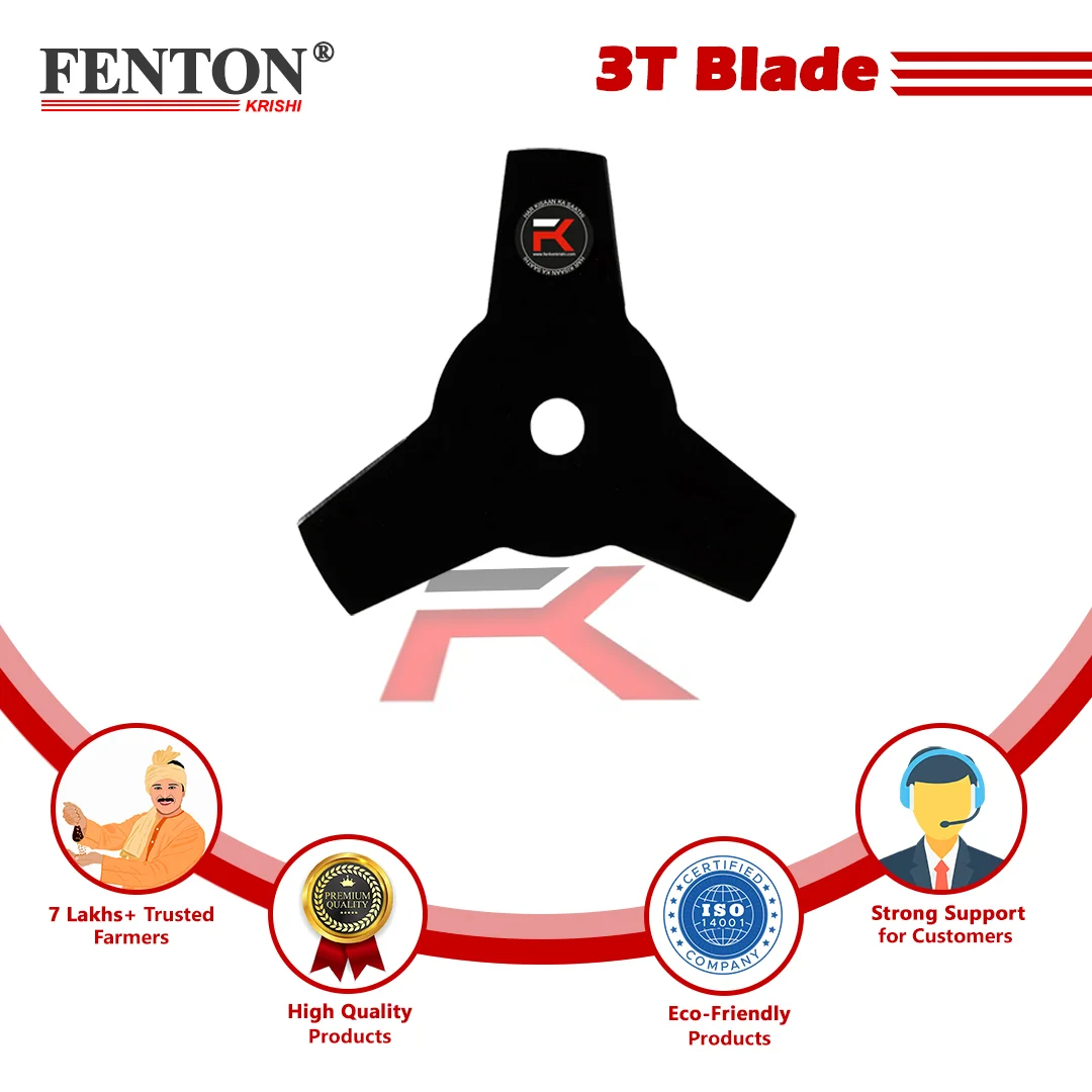 Fenton Krishi 3-Teeth Brush Cutter Blade – Heavy-Duty Grass Cutting (Pack of 1) – thumb