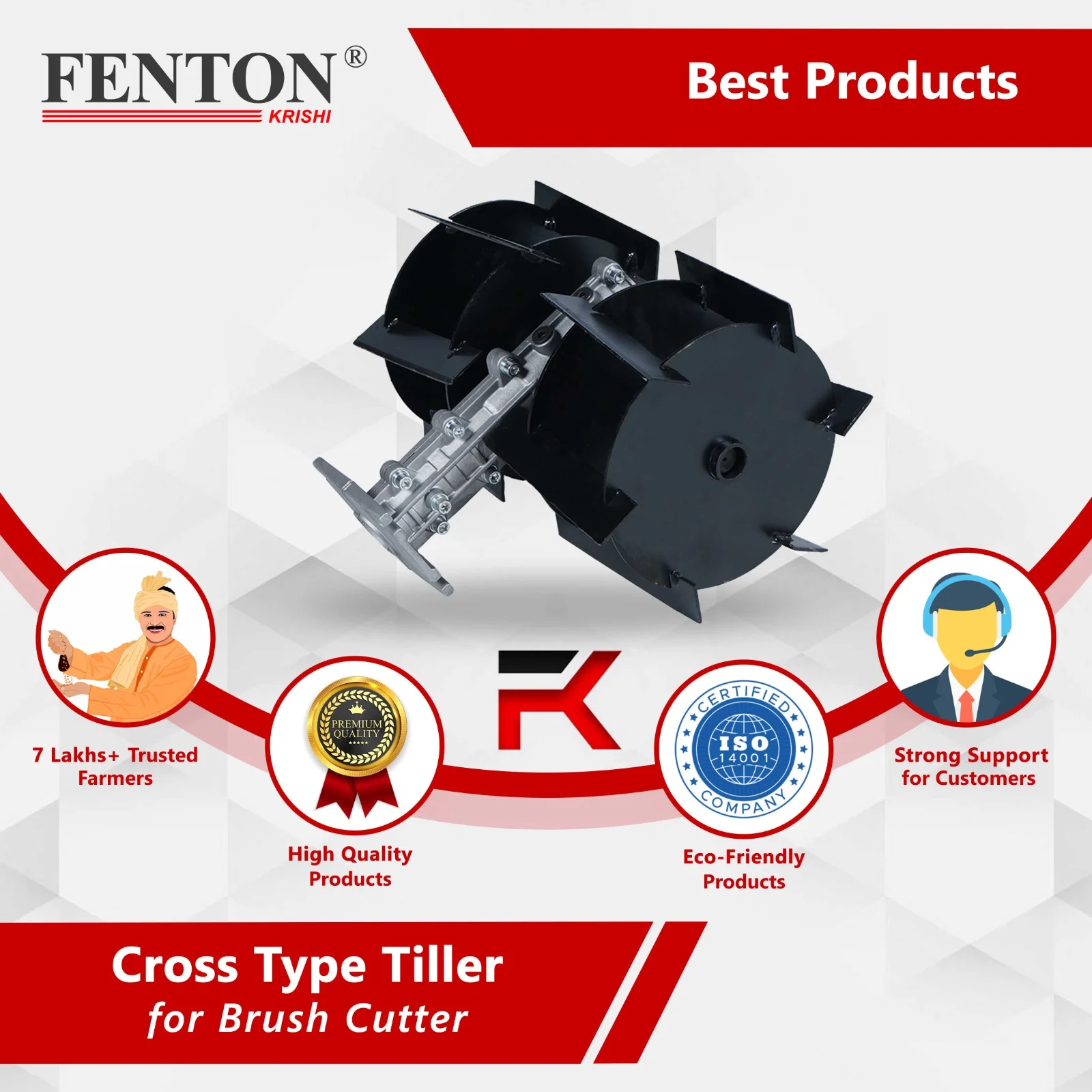 Fenton Krishi Cross-Type Tiller Attachment Brush Cutter – thumb