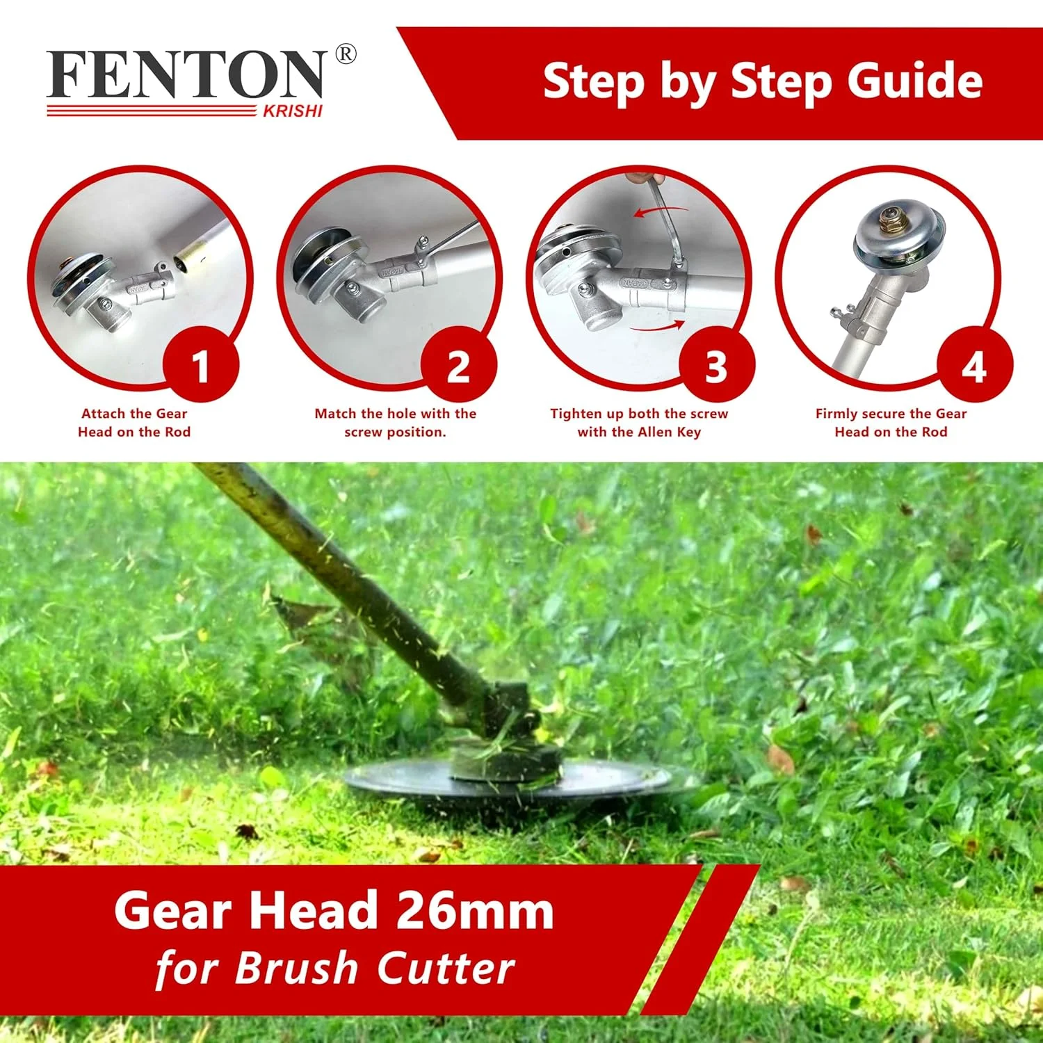 Fenton Krishi Gear Head for Side-Pack Brush Cutter 28 mm – thumb