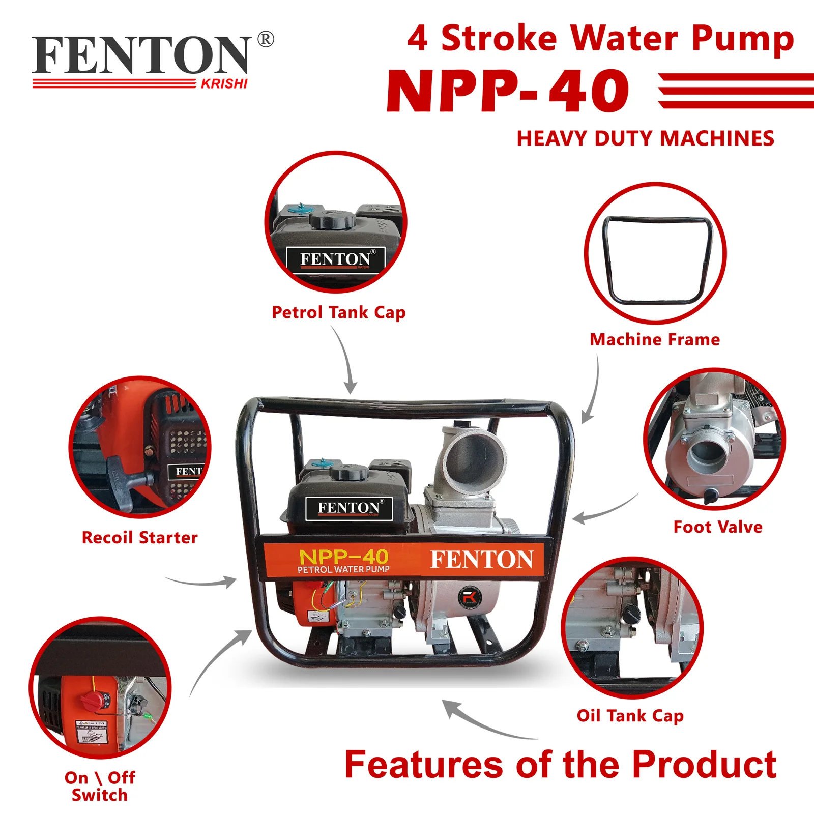 Fenton Krishi NPP-40 6.5 HP Petrol Engine Water Pump – thumb
