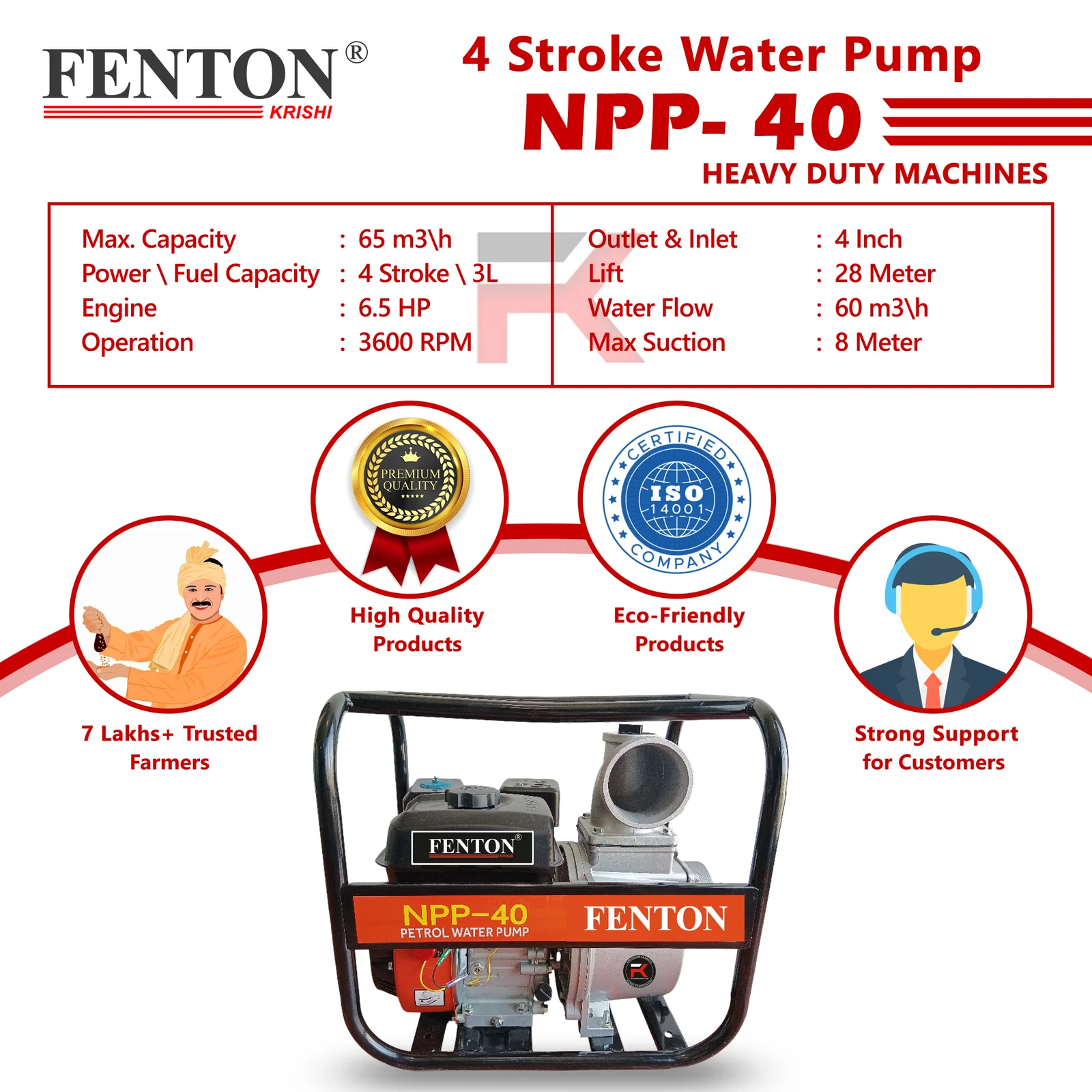 Fenton Krishi NPP-40 6.5 HP Petrol Engine Water Pump – thumb
