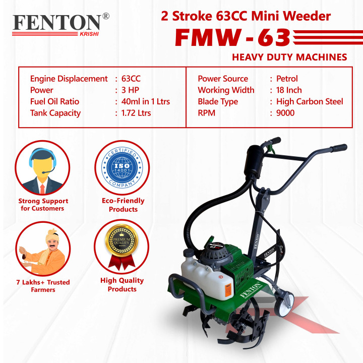 FENTON Krishi FMW-63 Petrol Mini Weeder Machine – thumb