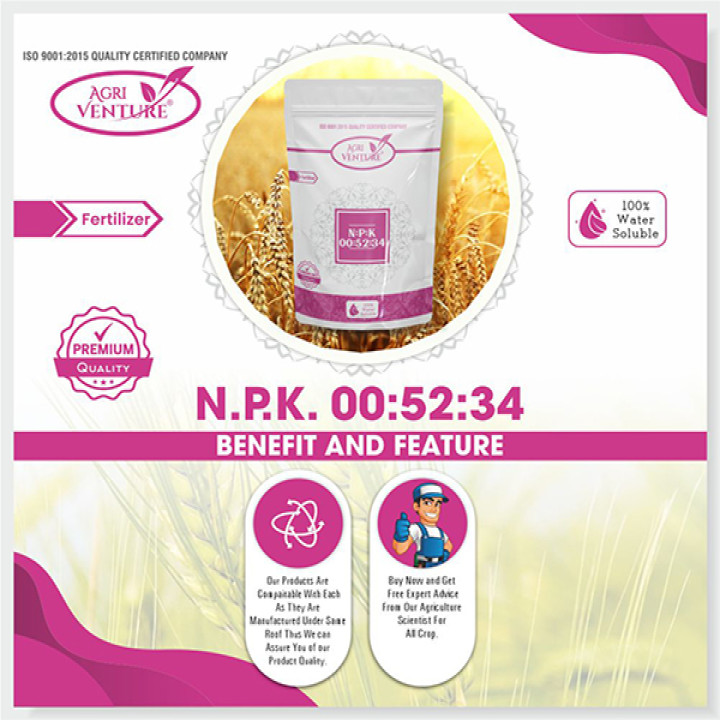 AgriVenture NPK 00:52:34 Water Soluble Fertilizer – thumb