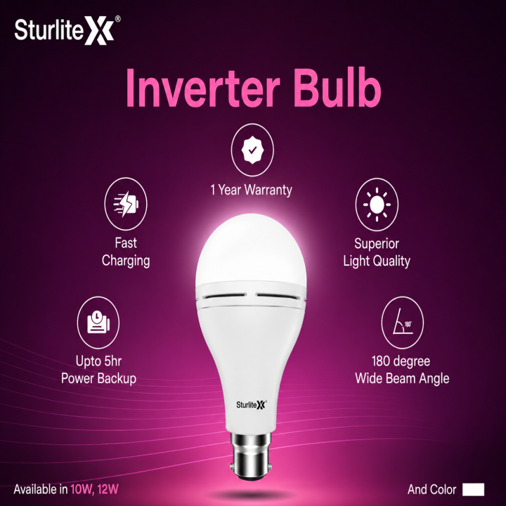 Sturlite Rechargeable Emergency Inverter LED Bulb B22 10W – thumb