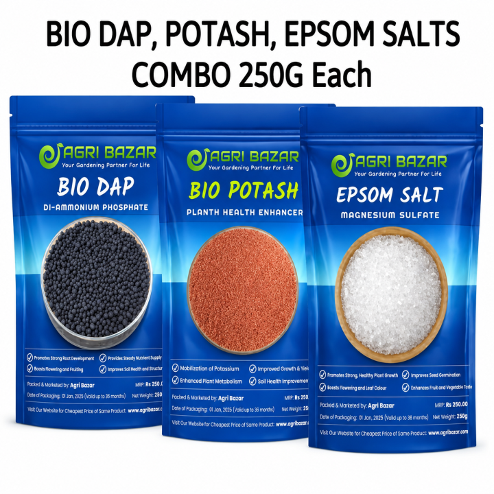 Agri Bazar Bio DAP + Bio Potash + Epsom Salt Combo Pack for Plant Growth