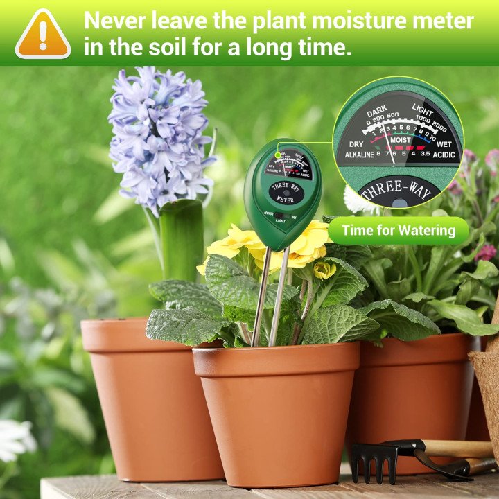 Premium Quality 3 in 1 Soil Tester pH Meter with Moisture & Light Meter | LCD Display – thumb