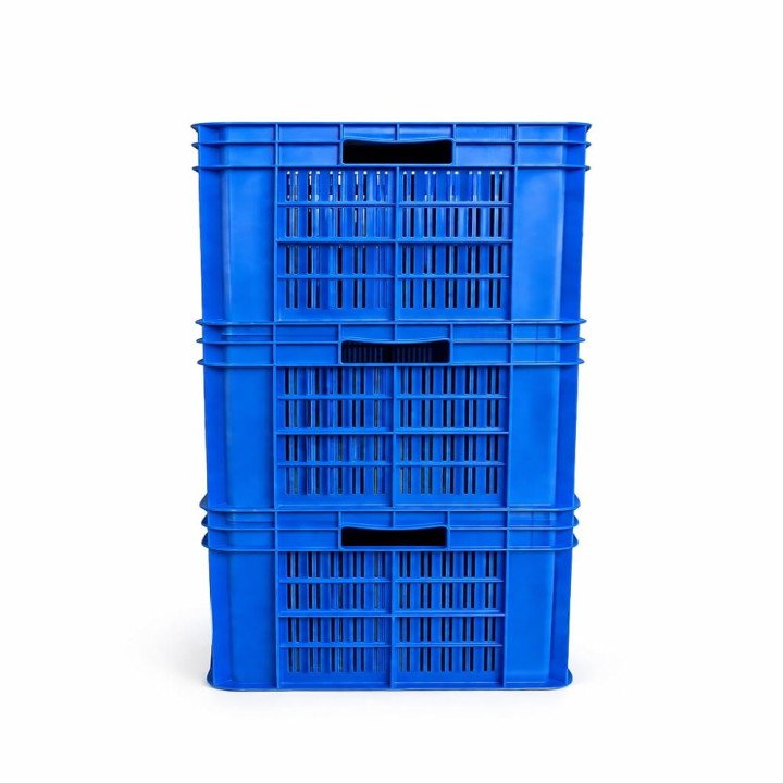 Nilkamal Plastic Crate 20 KG (3 Piece Combo) Blue – main view