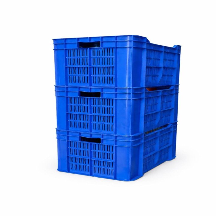 Nilkamal Plastic Crate 20 KG (3 Piece Combo) Blue – thumb