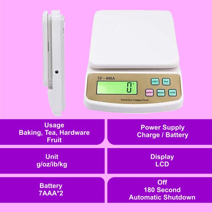 Multipurpose Portable Electronic Digital Weighing Machine with Backlight LCD Display – thumb