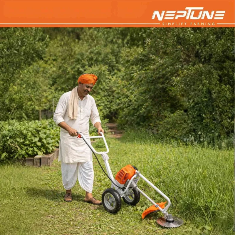 Neptune Trolley Brush Cutter / Grass Trimmer 52cc 2-Stroke Petrol Engine with Wheels (BC-520W) – thumb