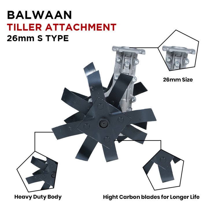 Balwaan Brush Cutter Tiller Attachmnet BTA-26 S-Type – thumb