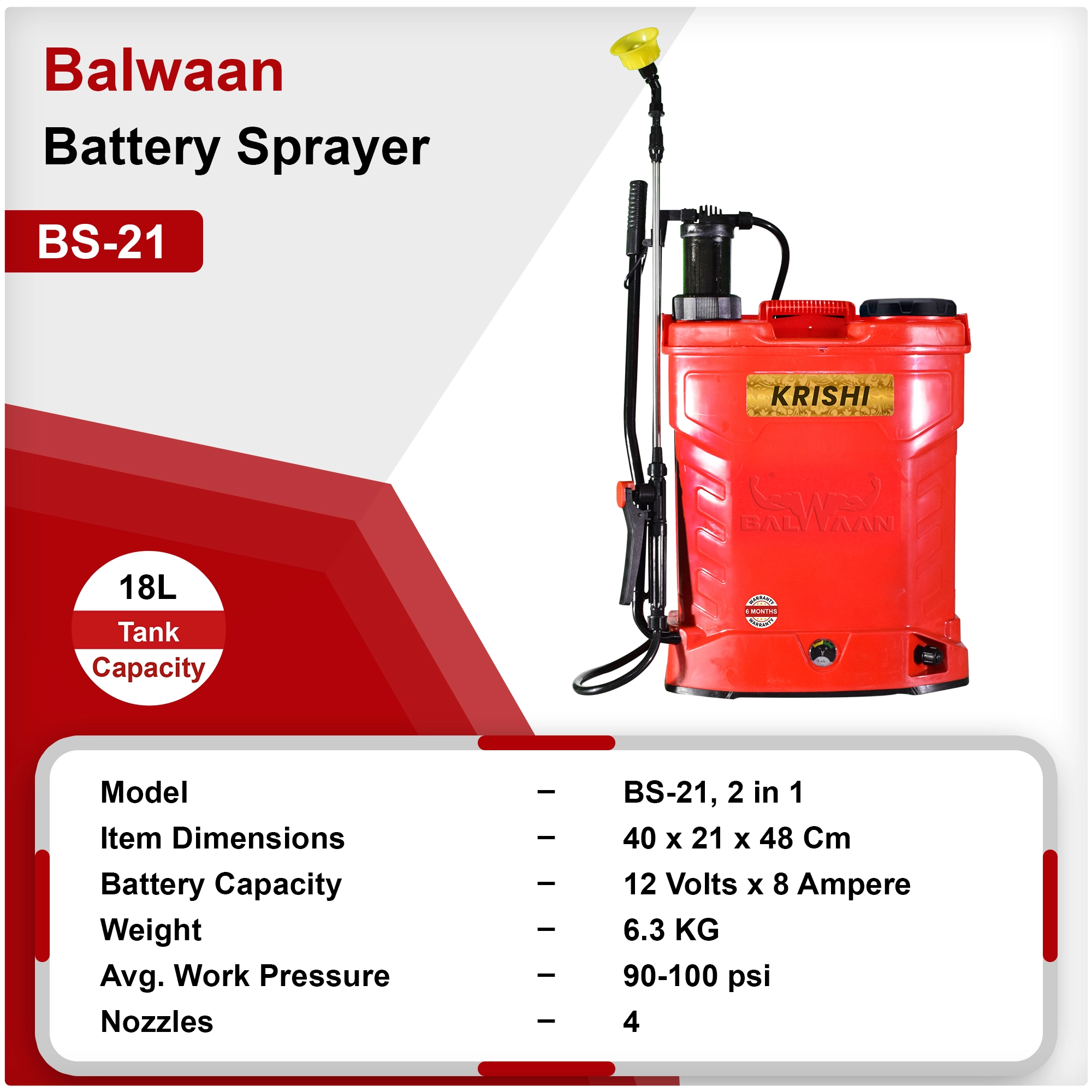Balwaan BS 21 Battery Sprayer (2in1) – thumb