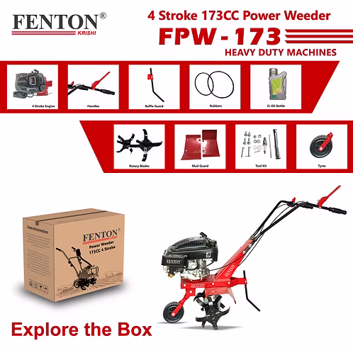 FENTON Krishi 4 Stroke 173CC Petrol Power Weeder – thumb