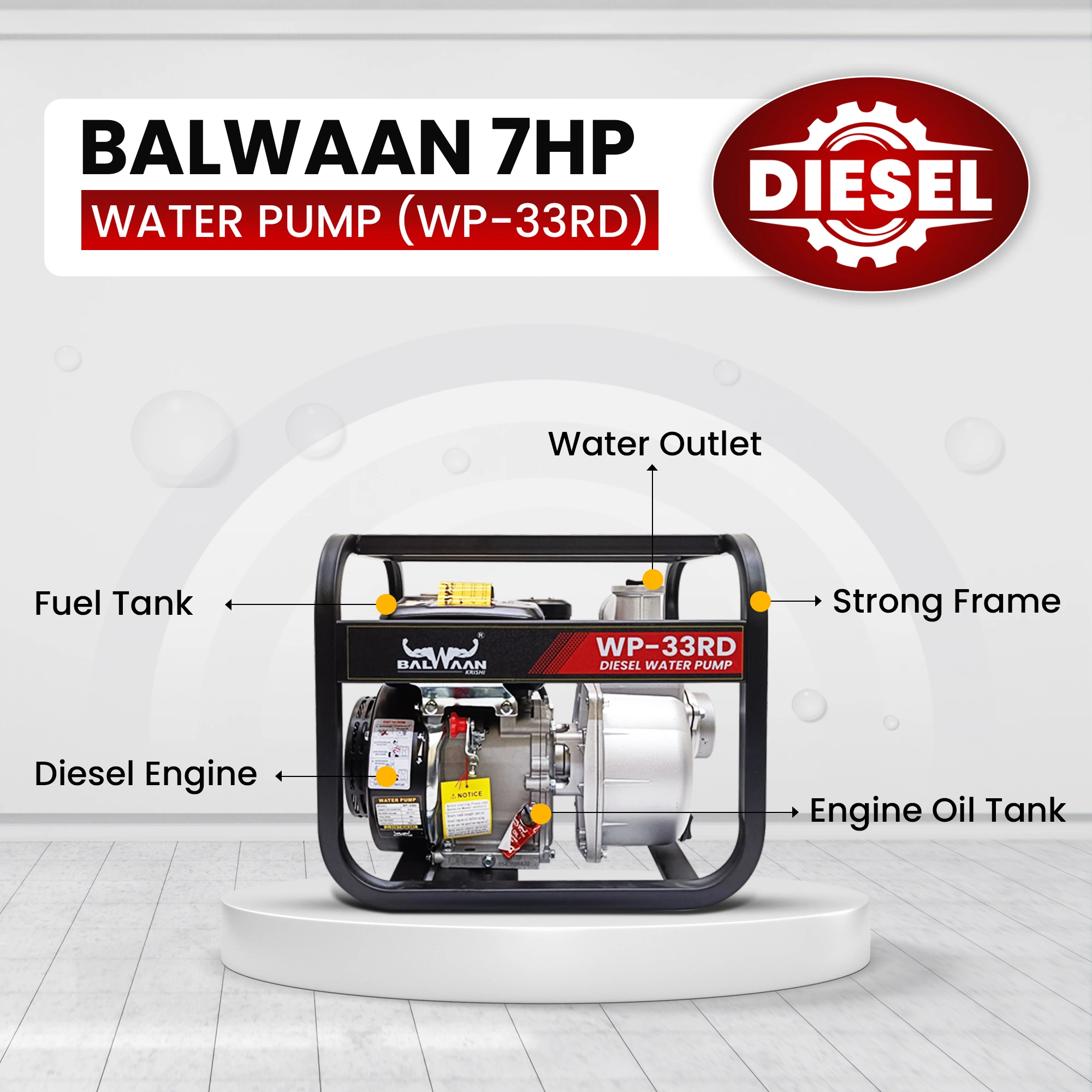 Balwaan WP 33RD Water Pump 3X3 Inch -(Premium) – thumb