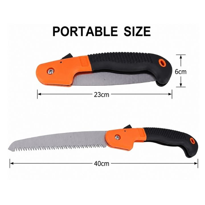 8 Inch Harden Razor Tooth Folding Hand Saw Portable Garden, Camping & Pruning Tool