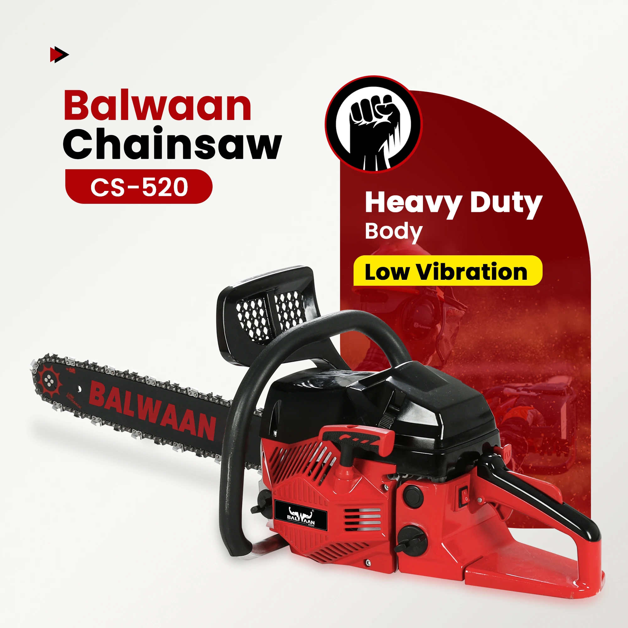 Balwaan CS-520 52cc Petrol Chainsaw 18 Inch – thumb