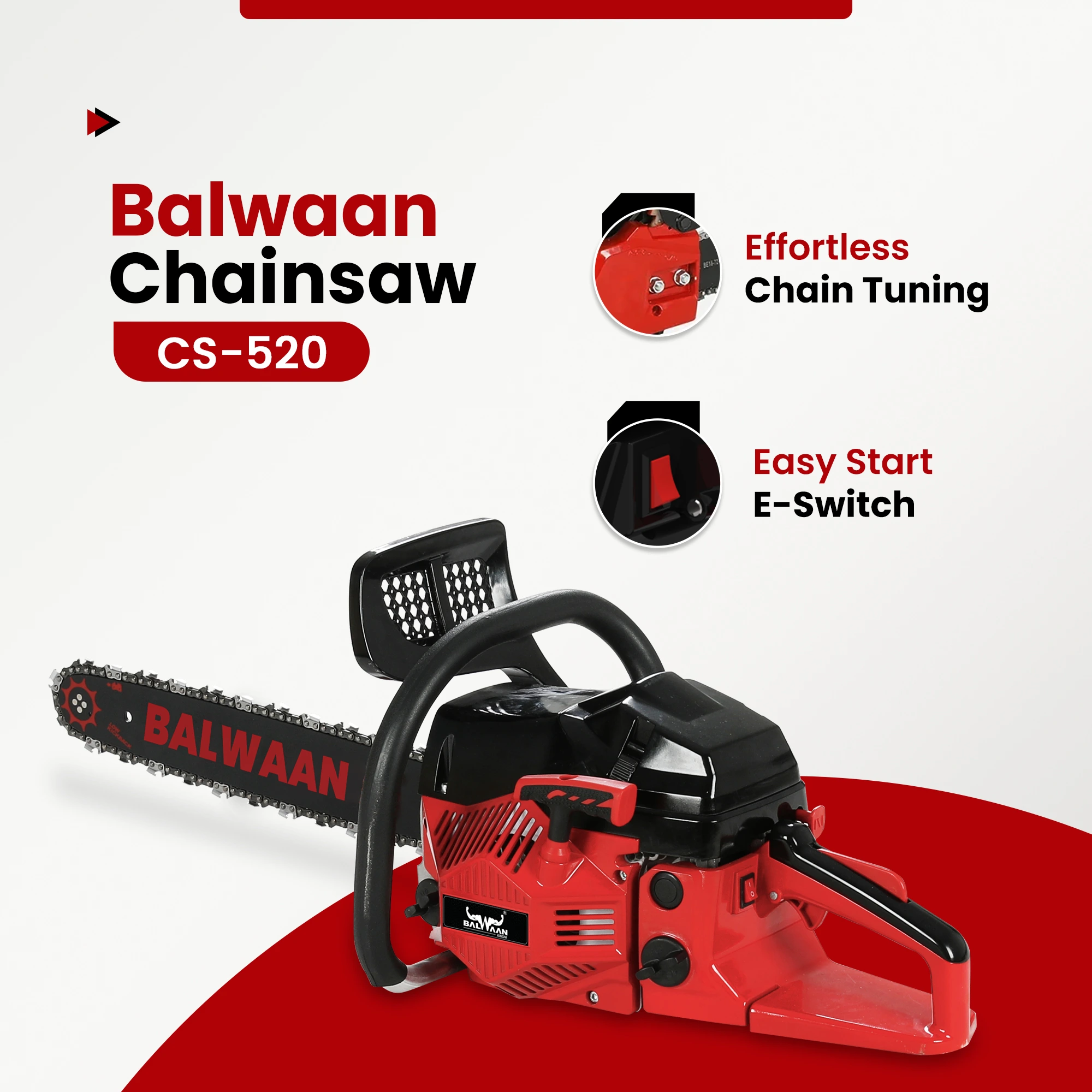 Balwaan CS-520 52cc Petrol Chainsaw 18 Inch – thumb