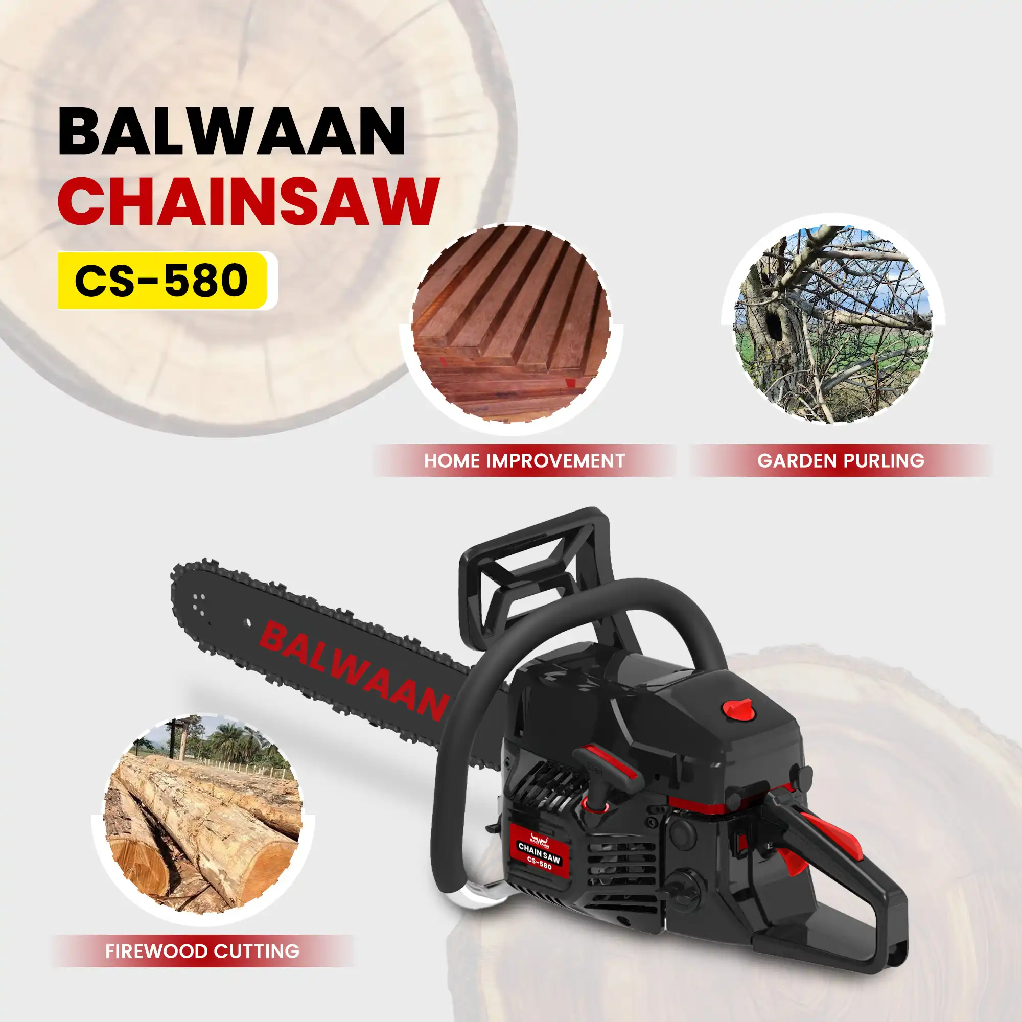 Balwaan Chainsaw 24" CS-580 – thumb