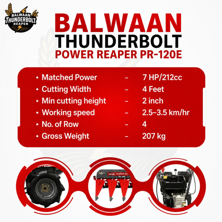 Balwaan Petrol Reaper 4 Row PR- 120E