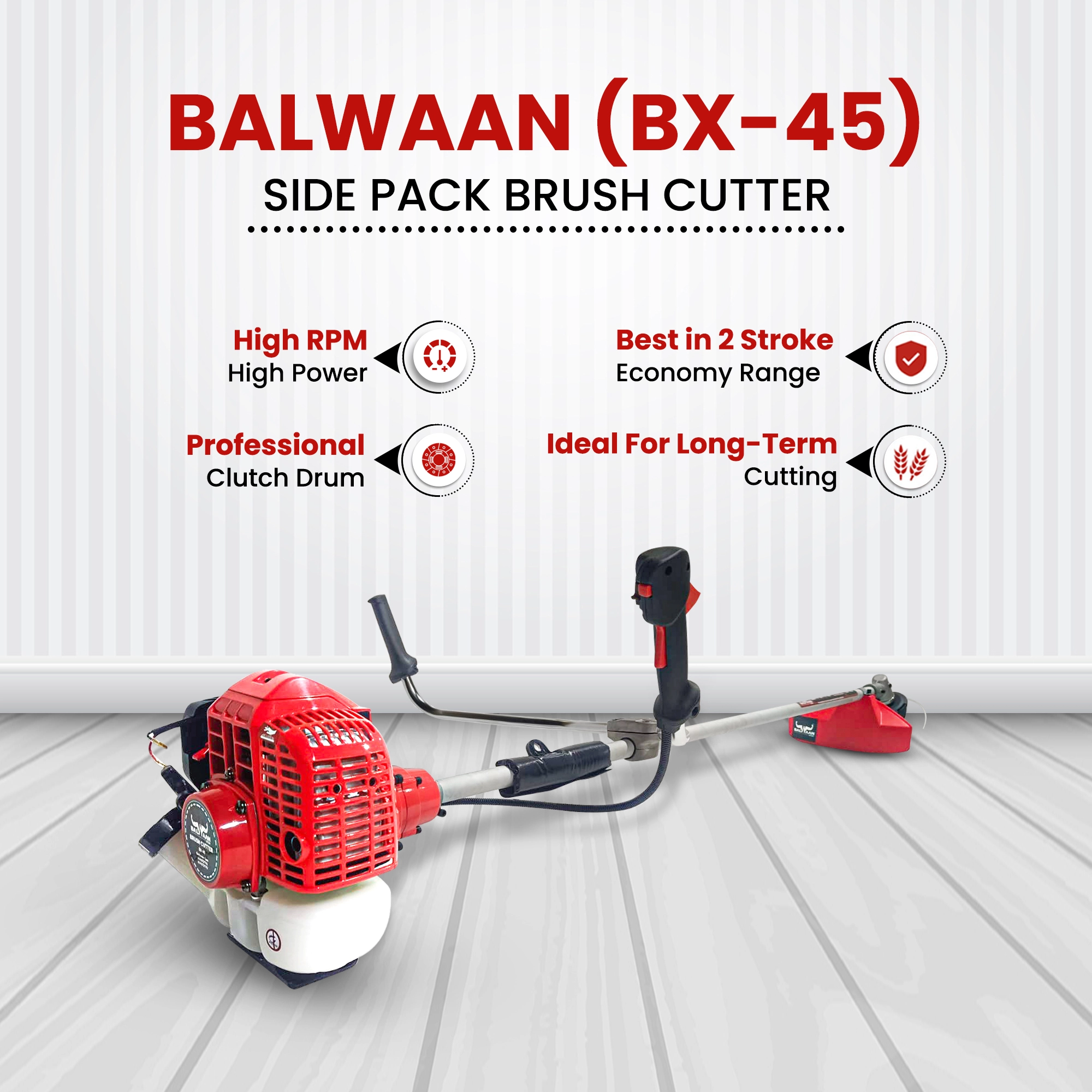 Balwaan Side Pack Brush Cutter (Petrol) BX-45 – thumb