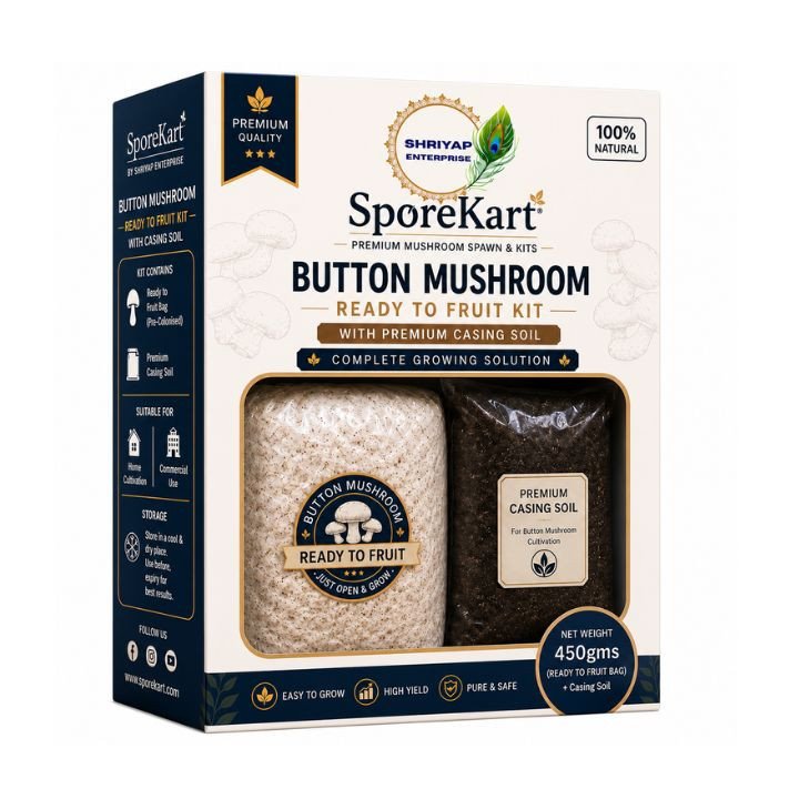 SporeKart Button Mushroom Ready to Fruit Kit