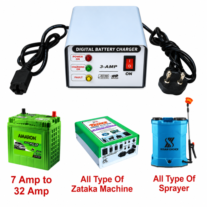 Heavy Duty 12V 3A Digital Battery Charger for Agricultural Sprayers and Spray Pumps – thumb