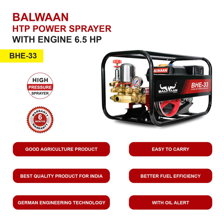 Balwaan BHE-33 HTP Sprayer Pump with 6.5HP Engine – thumb