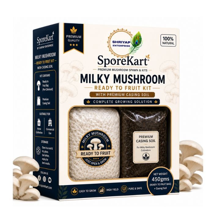 SporeKart Milky Mushroom Ready to Fruit Grow Kit