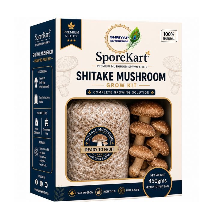 SporeKart Shitake Mushroom Ready to Fruit Grow Bag
