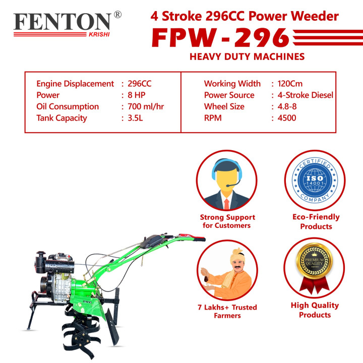 Fenton Krishi 8HP Diesel Power Weeder 296cc (120cm Working Width) – thumb