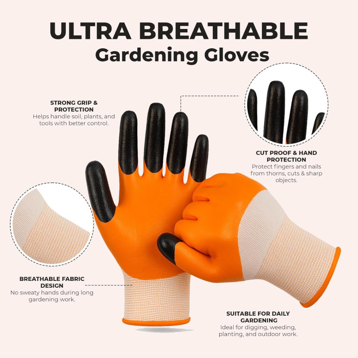 Dian Thorn Proof Nitrile Coated Gardening Gloves for Men & Women – thumb