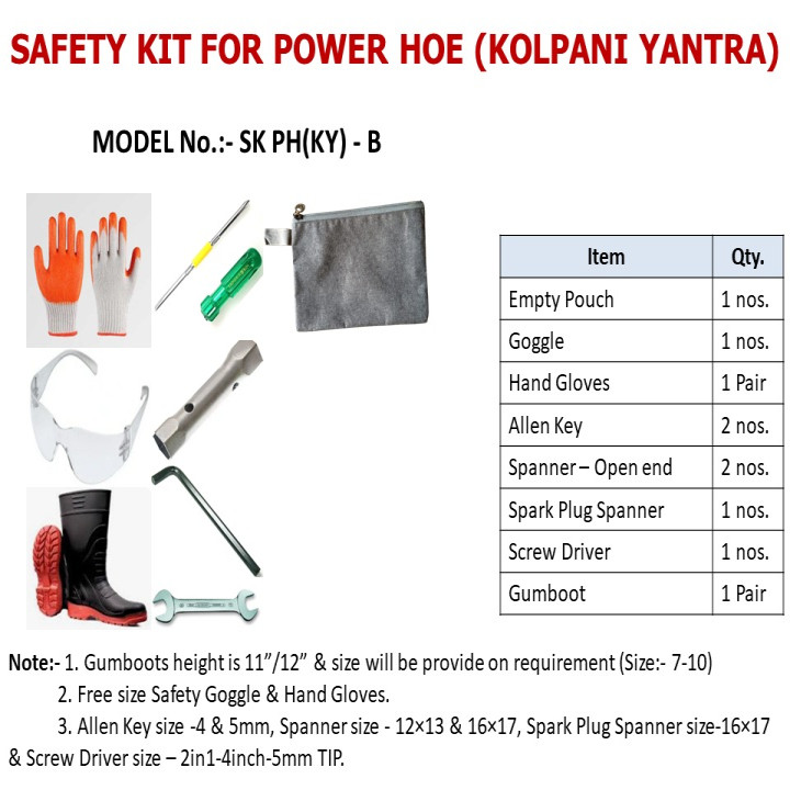 Safety Kit for Power Hoe SK PH(KY)-B – Operator Protection & Maintenance Tool Kit