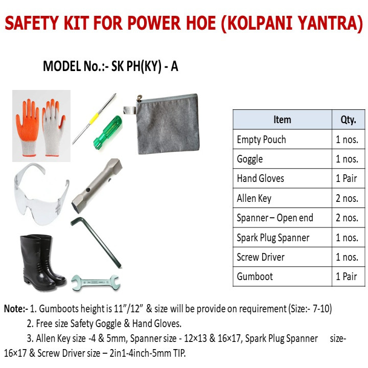 Safety Kit for Power Hoe SK PH(KY)-A – Operator Protection & Tool Kit