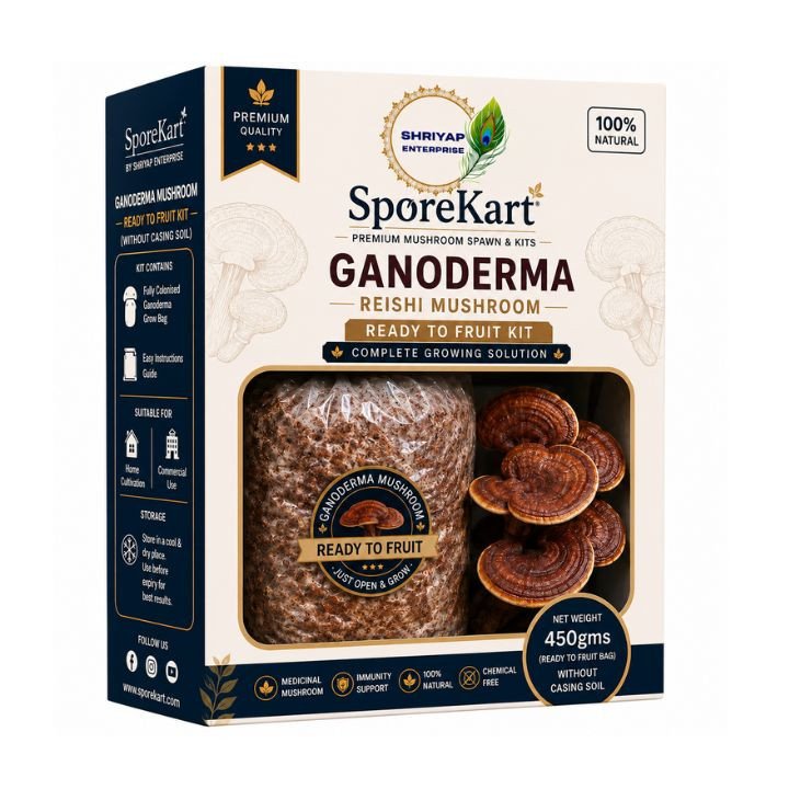 SporeKart Ganoderma Reishi Mushroom Ready to Fruit Grow Bag