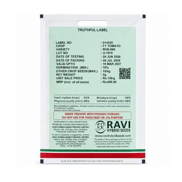 Ravi Hybrid Seeds RHS-999 F1 Hybrid Tomato Seeds – thumb