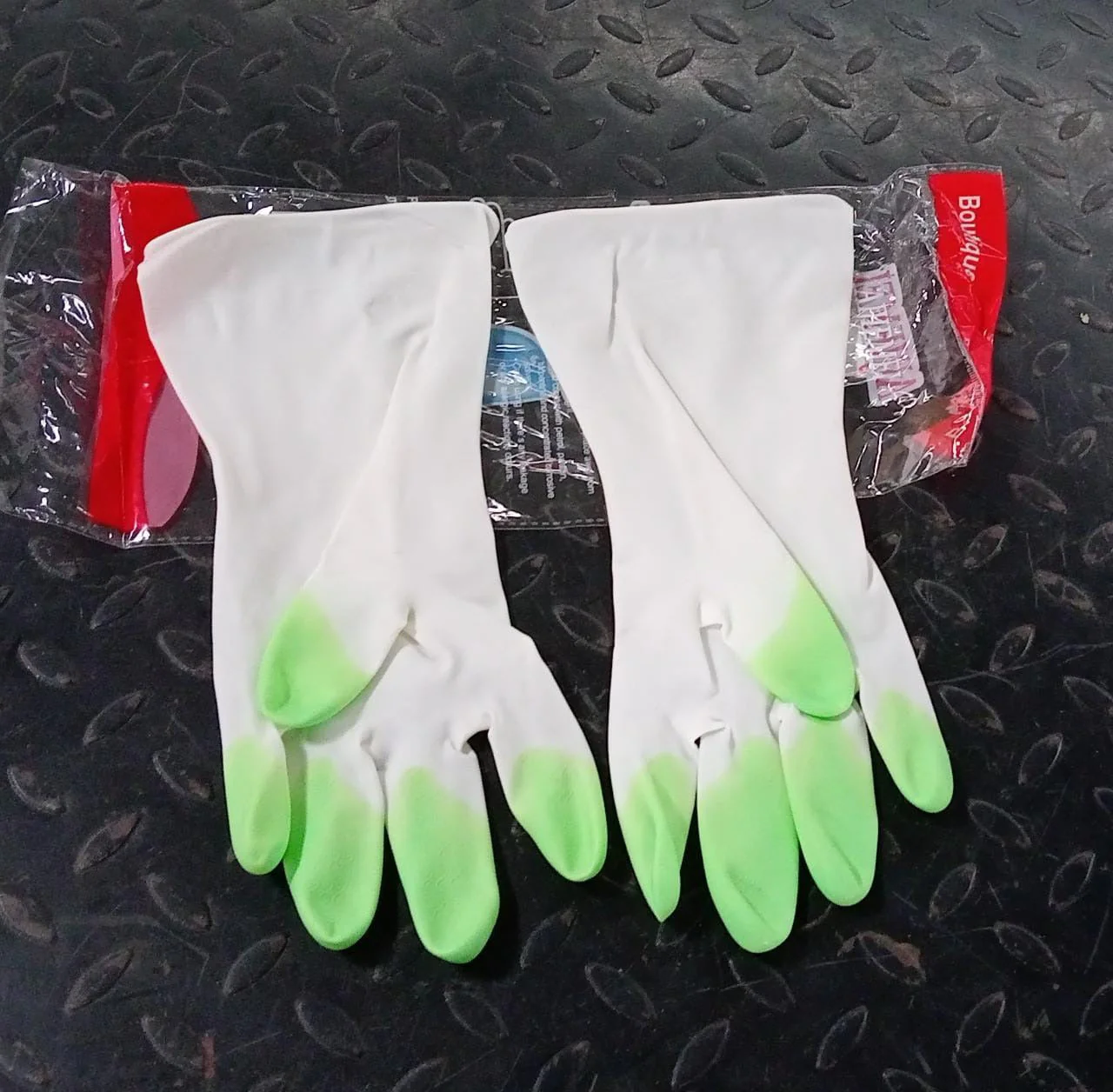 Reusable Rubber Latex PVC Flock cleaning gloves