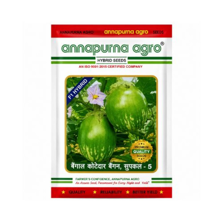 Annapurna Agro F1 Hybrid Brinjal Seeds (Bengal Kantedar Baigan Sufal)