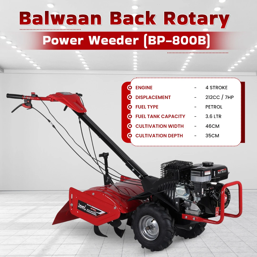 Balwaan Power Weeder - (MPDT) (Back Rotary) (Petrol) BP-800B – thumb