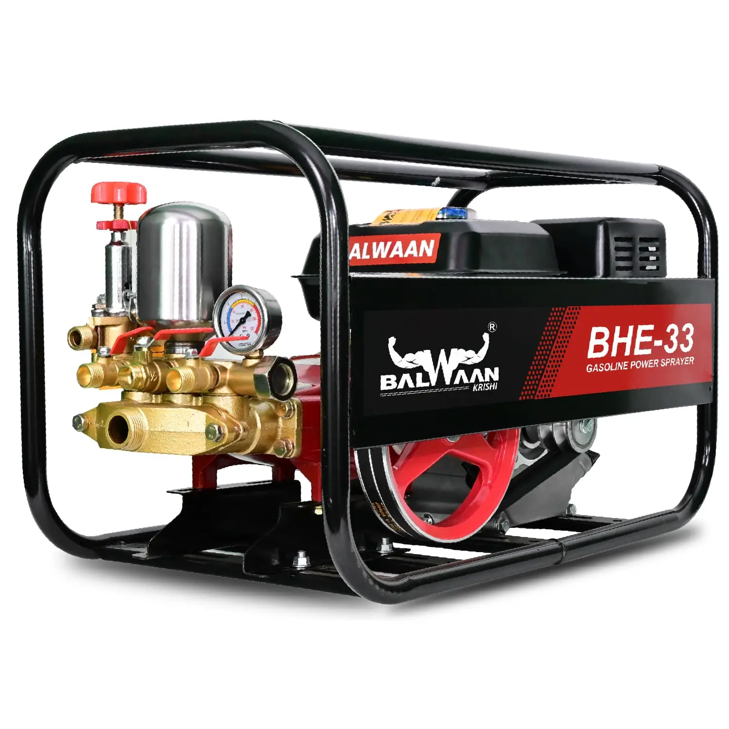 Balwaan BHE-33 HTP Sprayer Pump with 6.5HP Engine – main view