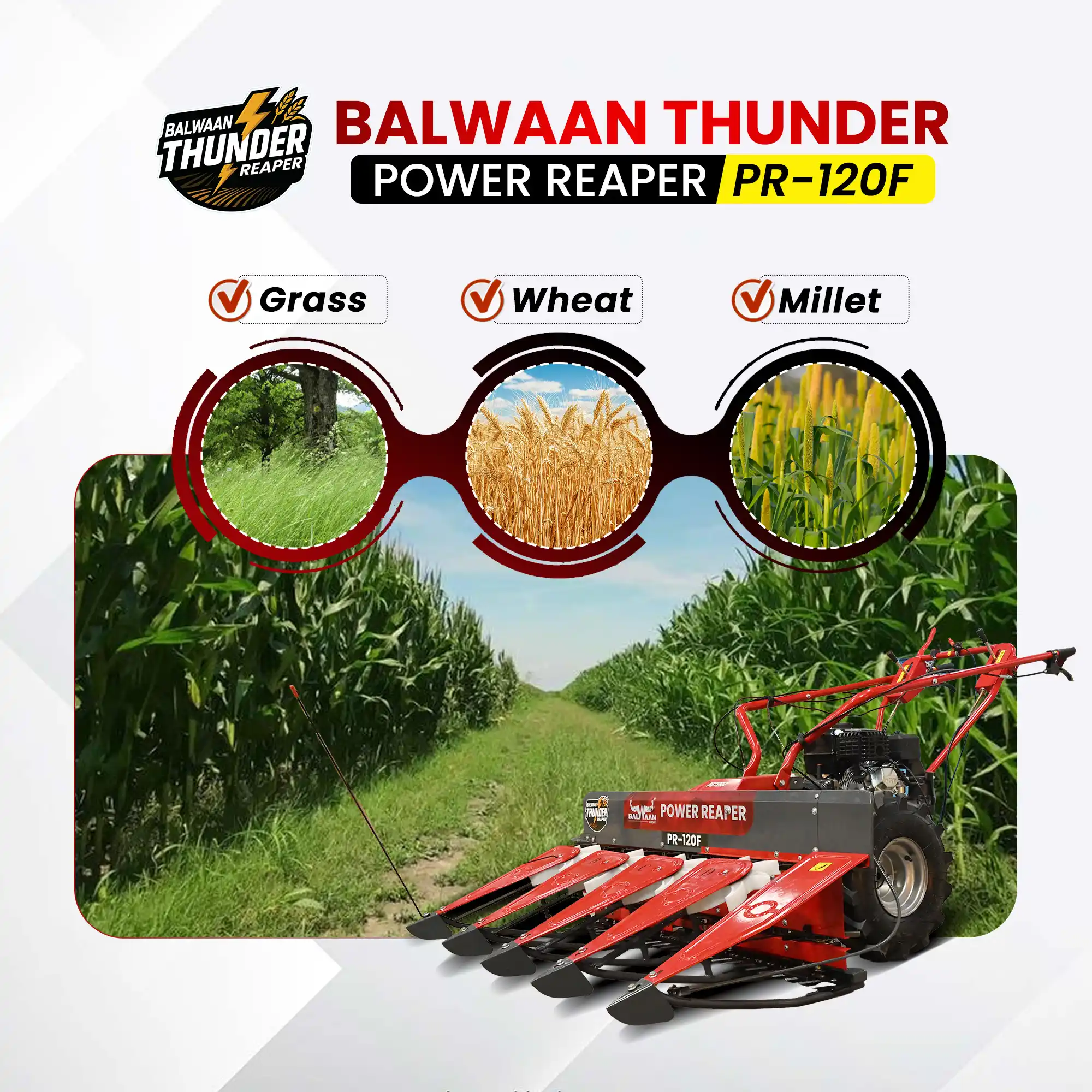 Balwaan Petrol Reaper 4 Row PR- 120F