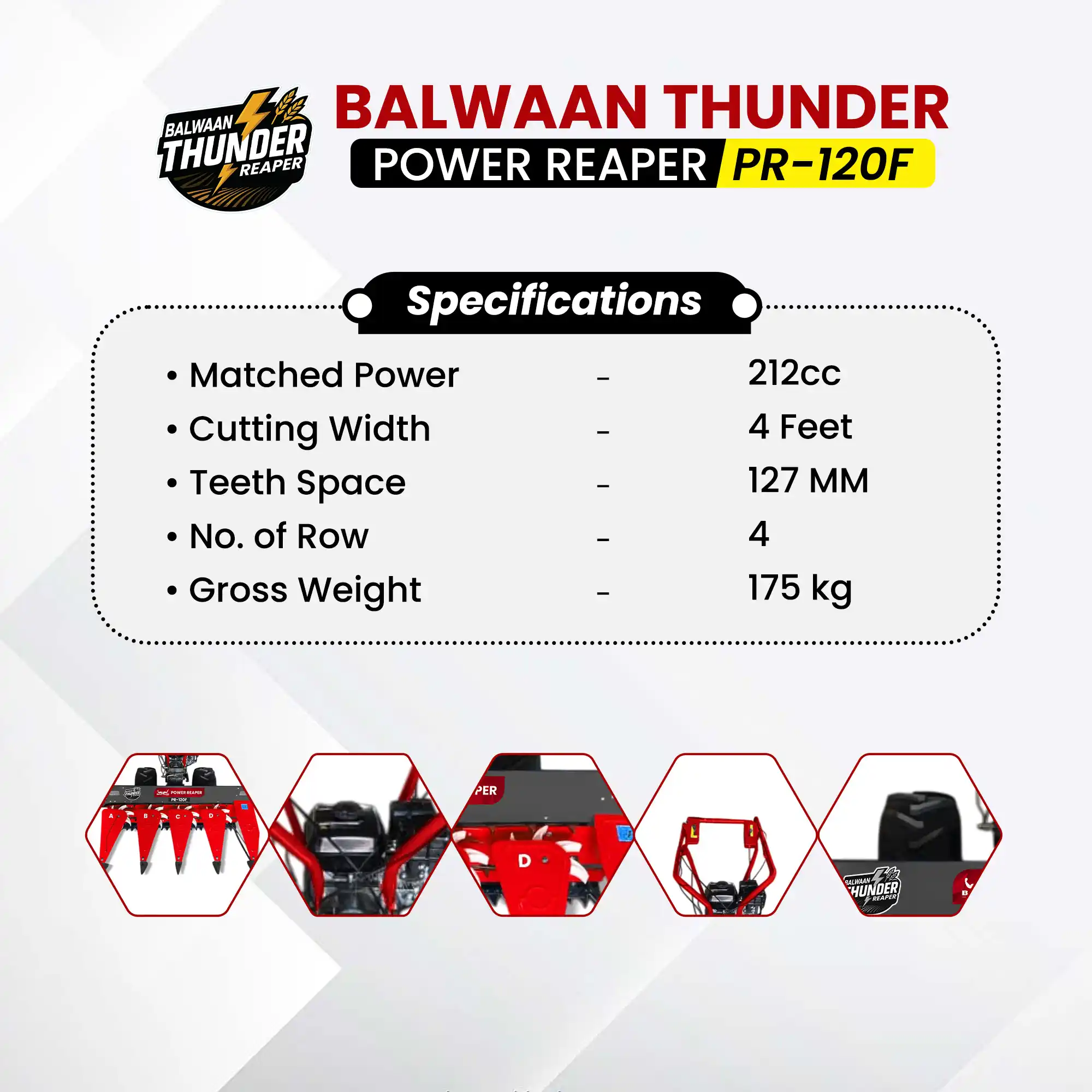 Balwaan Petrol Reaper 4 Row PR- 120F – thumb