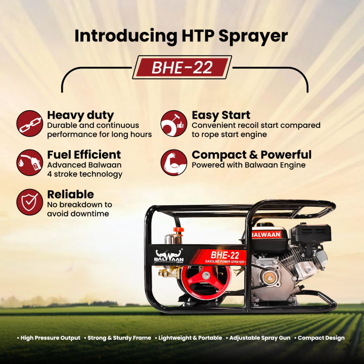 Balwaan BHE-22 HTP Sprayer Pump with 6.5HP Engine – thumb